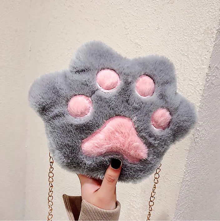 Cute Plush Bear Paw Cat Claw Shoulder Bag