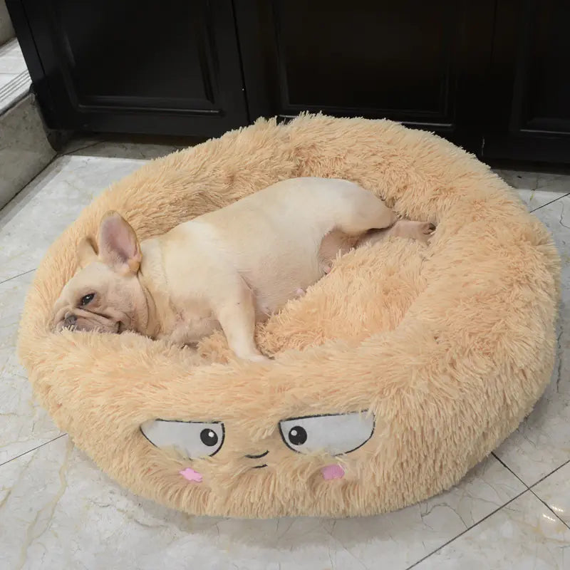 Round Cat and Dog Bed - Pet Cushion and Supplies