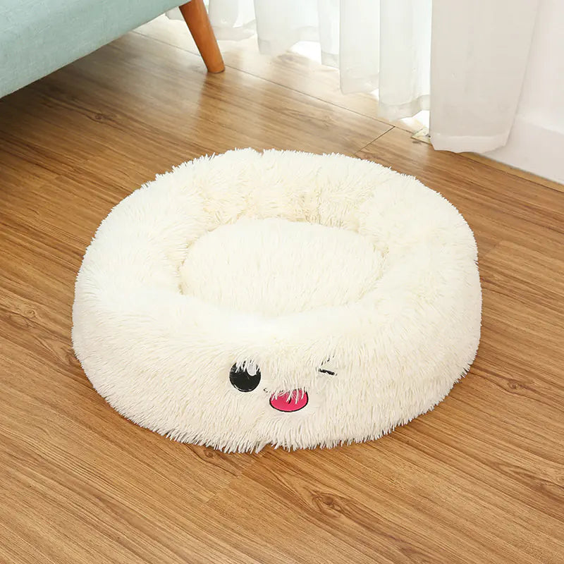 Round Cat and Dog Bed - Pet Cushion and Supplies