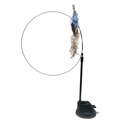 Pompom Bird Cat Toy with Upgraded Feather Wand (Single)