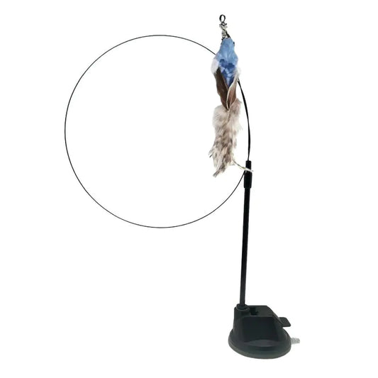 Pompom Bird Cat Toy with Upgraded Feather Wand (Single)