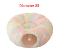Fluffy 2 In 1 Round Tunnel Cat Beds