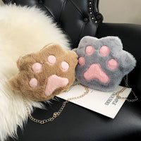Cute Plush Bear Paw Cat Claw Shoulder Bag