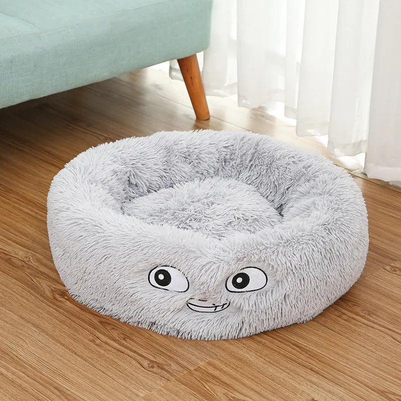 Round Cat and Dog Bed - Pet Cushion and Supplies