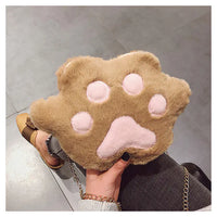 Cute Plush Bear Paw Cat Claw Shoulder Bag